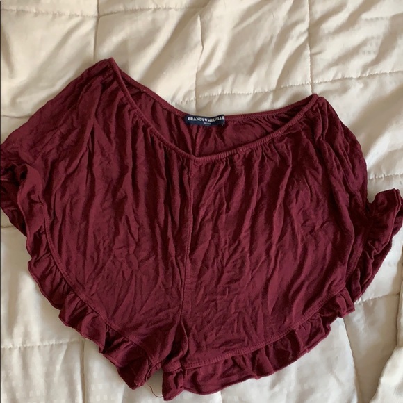 burgundy brandy melville shorts - Picture 1 of 3